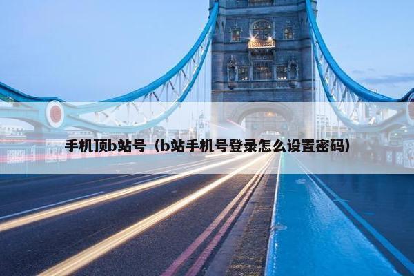 手机顶b站号（b站手机号登录怎么设置密码）