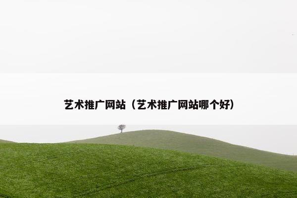 艺术推广网站（艺术推广网站哪个好）