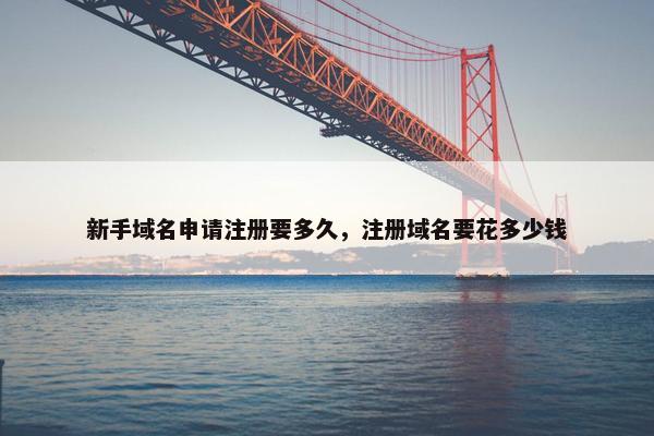 新手域名申请注册要多久，注册域名要花多少钱