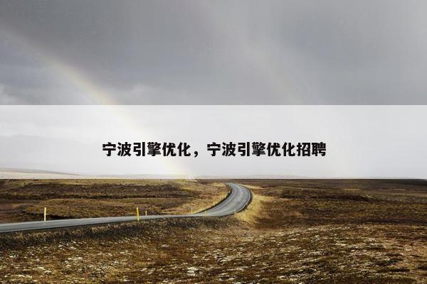 宁波引擎优化，宁波引擎优化招聘