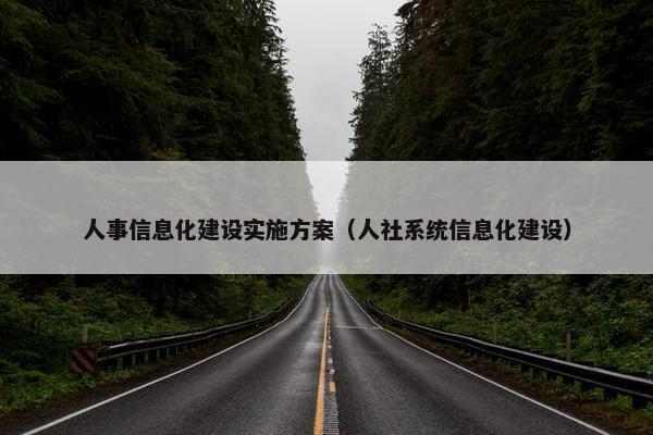 人事信息化建设实施方案（人社系统信息化建设）
