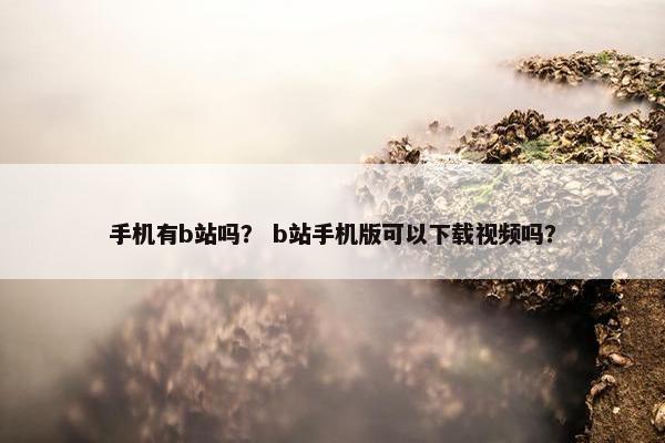 手机有b站吗？ b站手机版可以下载视频吗？