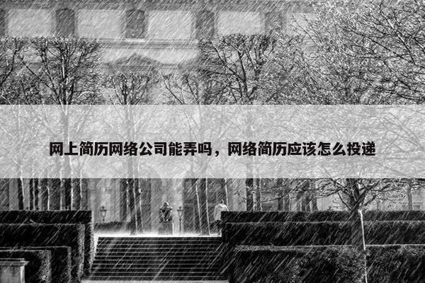 网上简历网络公司能弄吗，网络简历应该怎么投递