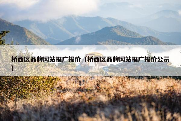 桥西区品牌网站推广报价（桥西区品牌网站推广报价公示）