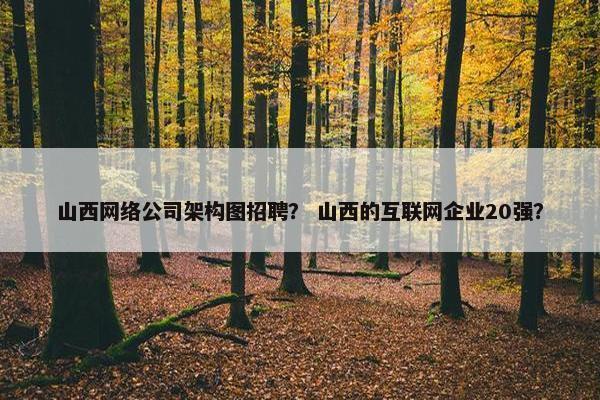 山西网络公司架构图招聘？ 山西的互联网企业20强？