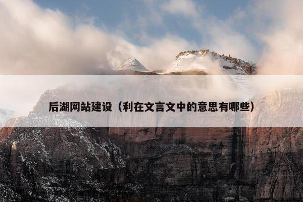 后湖网站建设（利在文言文中的意思有哪些）