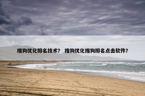 搜狗优化排名技术？ 搜狗优化搜狗排名点击软件？