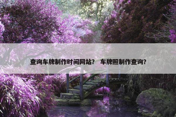 查询车牌制作时间网站？ 车牌照制作查询？