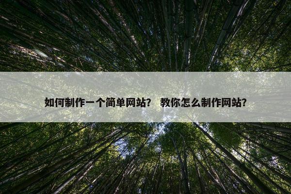 如何制作一个简单网站？ 教你怎么制作网站？