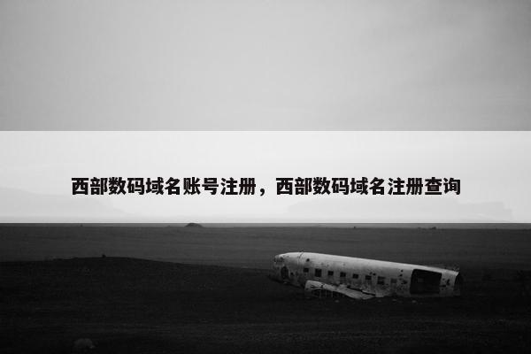 西部数码域名账号注册，西部数码域名注册查询