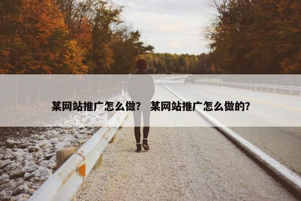 某网站推广怎么做？ 某网站推广怎么做的？