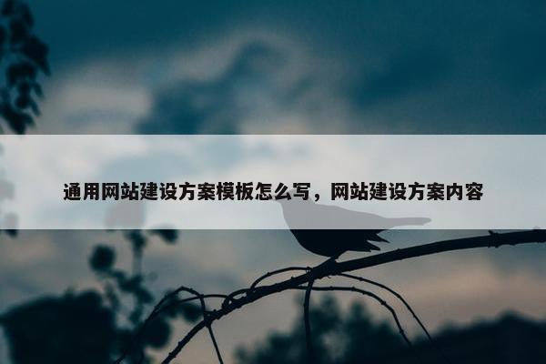 通用网站建设方案模板怎么写，网站建设方案内容