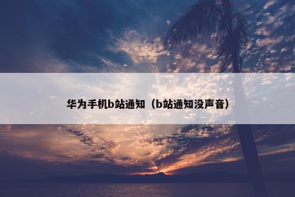 华为手机b站通知（b站通知没声音）