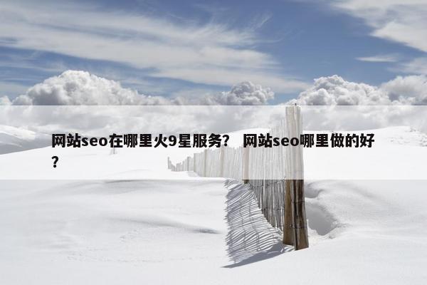 网站seo在哪里火9星服务？ 网站seo哪里做的好？