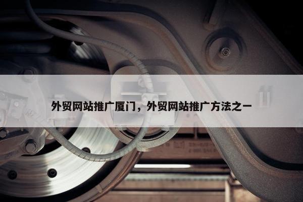 外贸网站推广厦门，外贸网站推广方法之一