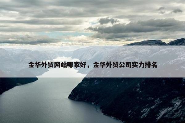 金华外贸网站哪家好，金华外贸公司实力排名