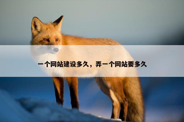一个网站建设多久，弄一个网站要多久