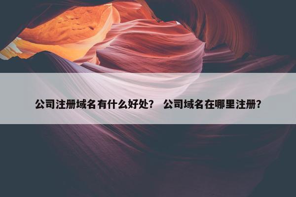 公司注册域名有什么好处？ 公司域名在哪里注册？