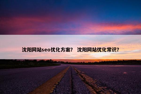 沈阳网站seo优化方案？ 沈阳网站优化常识？