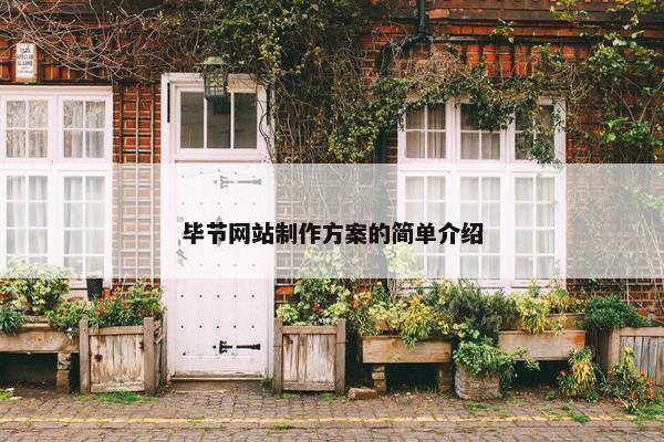 毕节网站制作方案的简单介绍