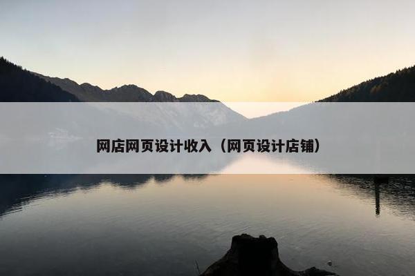 网店网页设计收入（网页设计店铺）