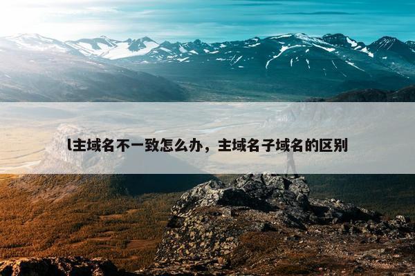 l主域名不一致怎么办，主域名子域名的区别