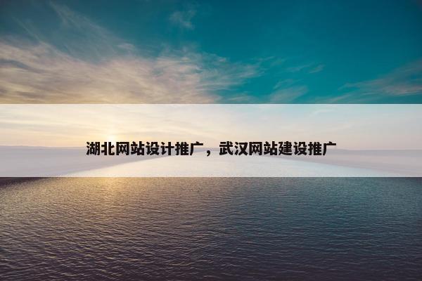 湖北网站设计推广，武汉网站建设推广