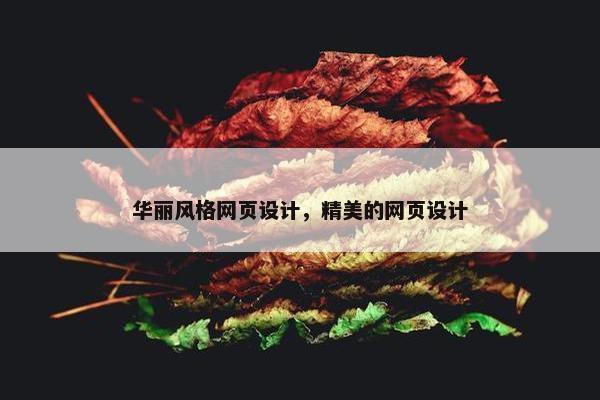华丽风格网页设计，精美的网页设计