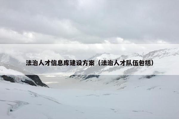 法治人才信息库建设方案（法治人才队伍包括）