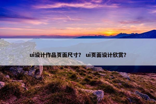 ui设计作品页面尺寸？ ui页面设计欣赏？