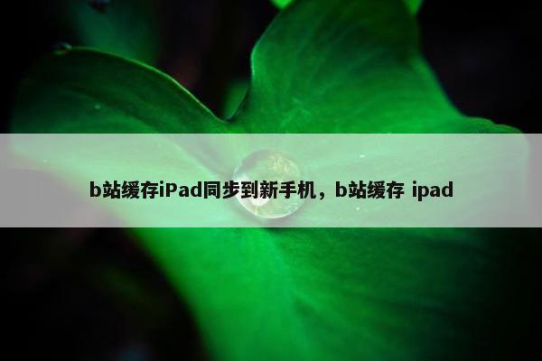 b站缓存iPad同步到新手机，b站缓存 ipad