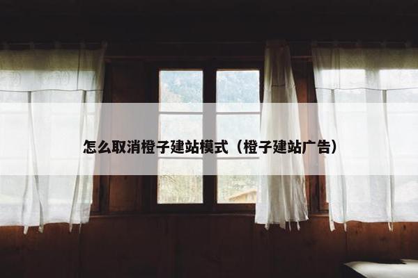 怎么取消橙子建站模式（橙子建站广告）