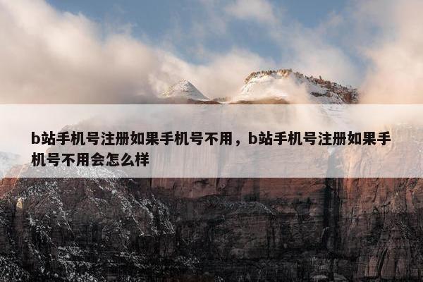 b站手机号注册如果手机号不用，b站手机号注册如果手机号不用会怎么样