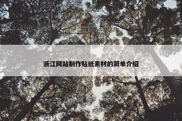 浙江网站制作贴纸素材的简单介绍