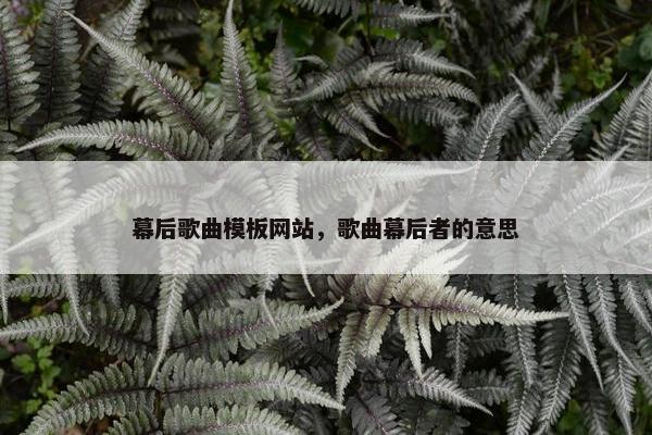 幕后歌曲模板网站，歌曲幕后者的意思