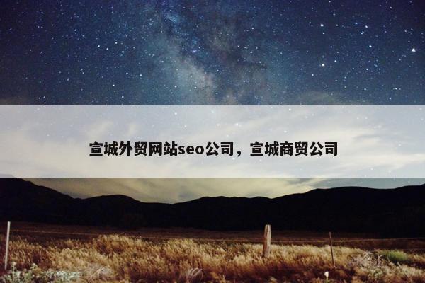 宣城外贸网站seo公司，宣城商贸公司
