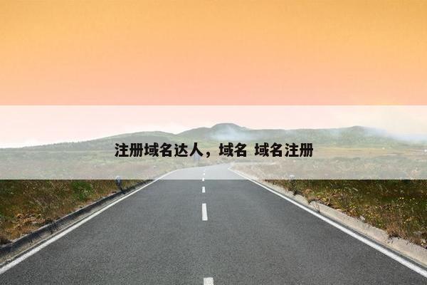注册域名达人，域名 域名注册