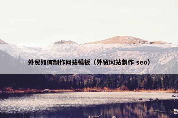 外贸如何制作网站模板（外贸网站制作 seo）