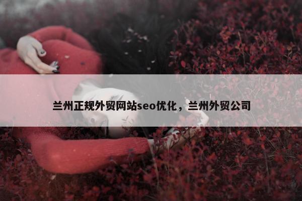 兰州正规外贸网站seo优化，兰州外贸公司