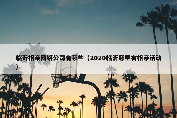 临沂相亲网络公司有哪些（2020临沂哪里有相亲活动）