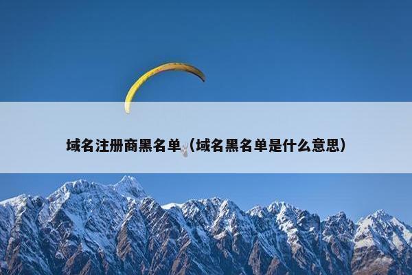 域名注册商黑名单（域名黑名单是什么意思）