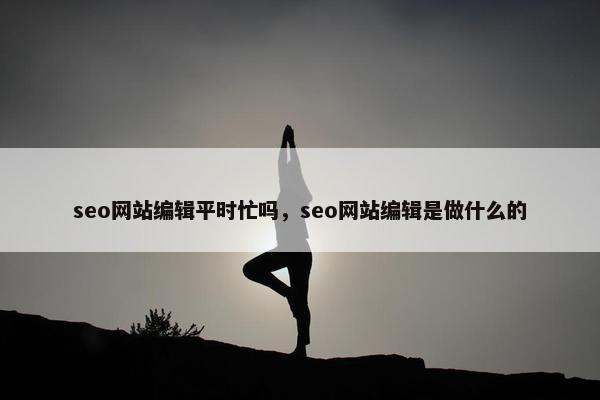 seo网站编辑平时忙吗，seo网站编辑是做什么的
