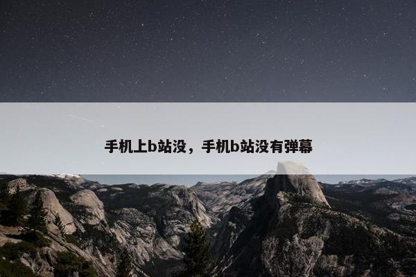 手机上b站没，手机b站没有弹幕