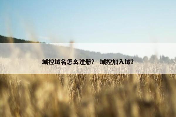 域控域名怎么注册？ 域控加入域？
